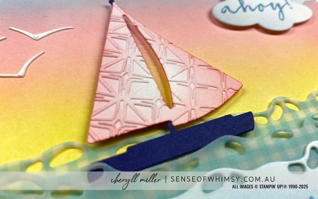 Sunrise Sailing embossed sails