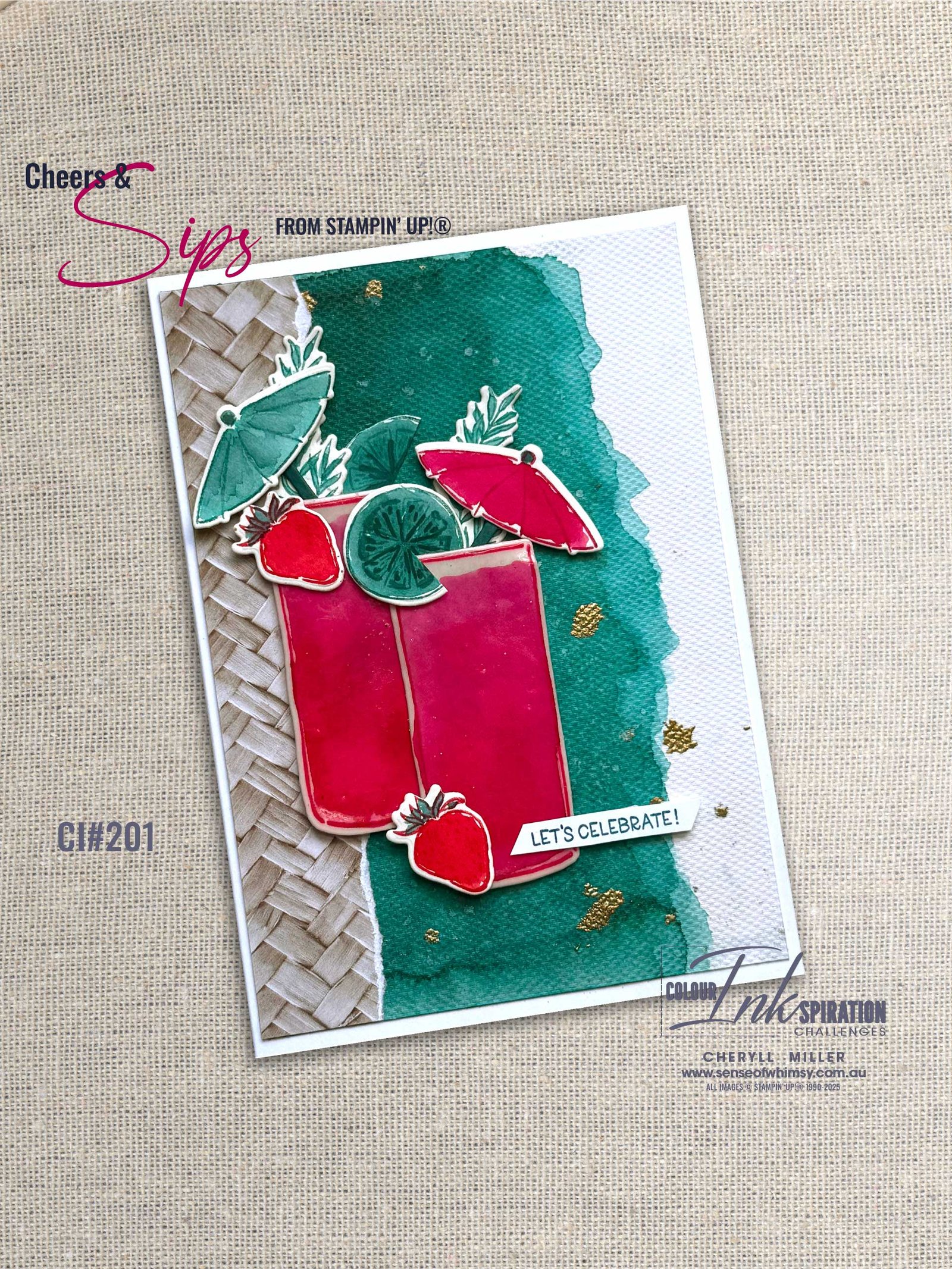 Cheers and Sips for Colour INKspiration Challenge 201