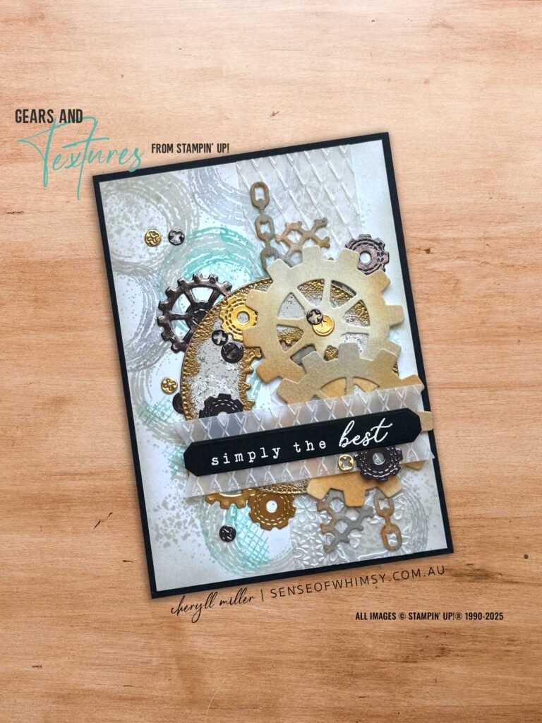 Gears & Textures – Lots of layers for a masculine card + Video